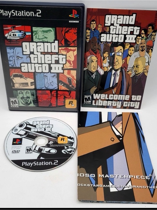 Sony Other - Sony PlayStation 2 Grand Theft Auto III Complete Set (Black/White/Red/Blue)